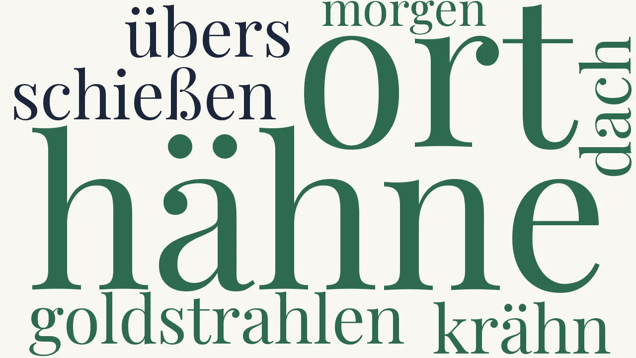 Wortwolke zu In der Frühe