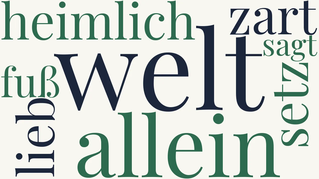 Wortwolke zu Nun sei mir heimlich zart und lieb