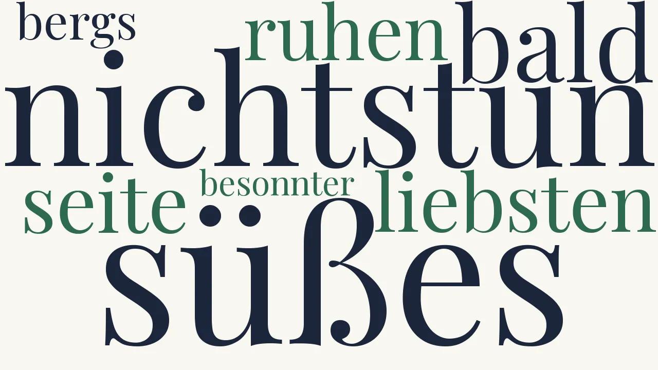 Wortwolke zu O süßes Nichtstun