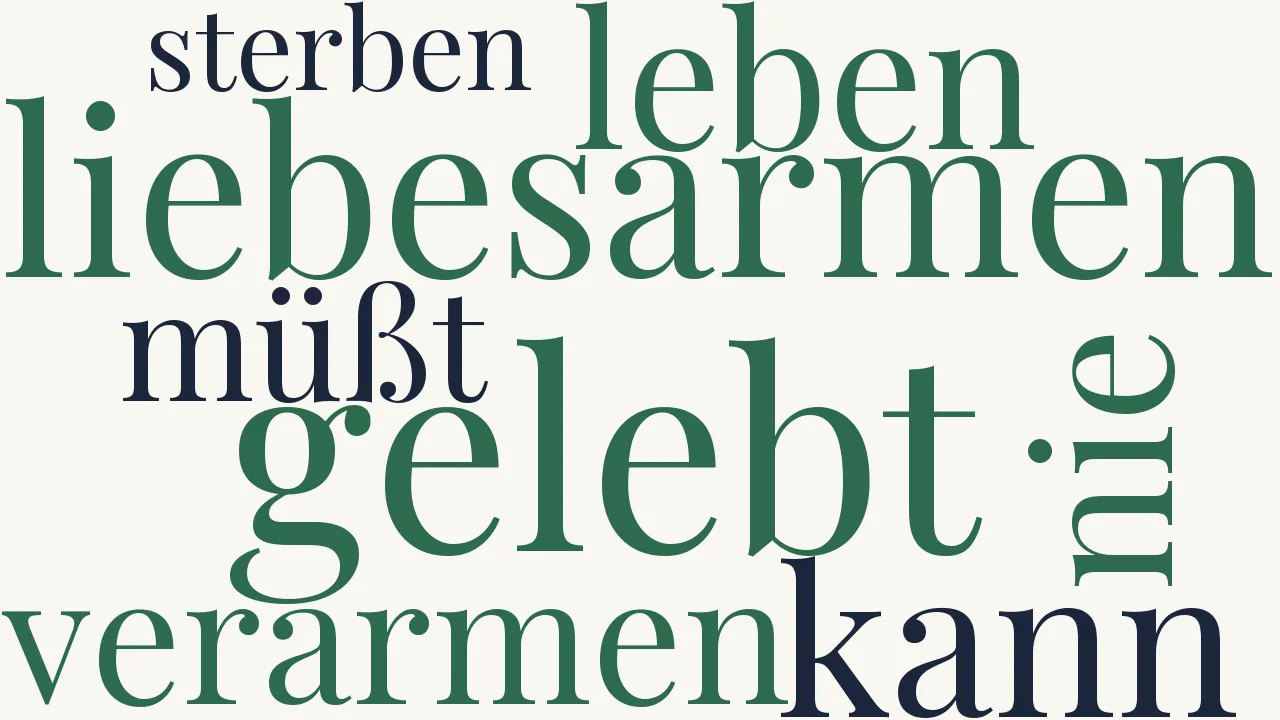 Wortwolke zu Wer je gelebt in Liebesarmen