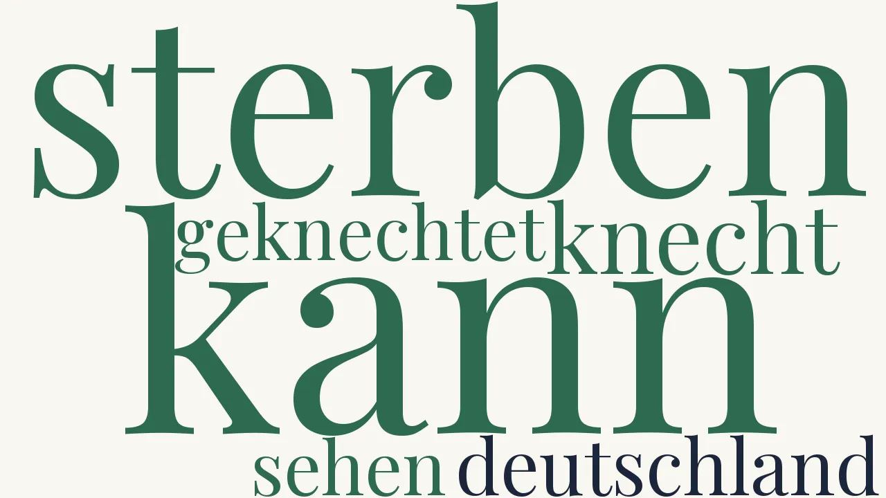 Wortwolke zu Sterben kann ich