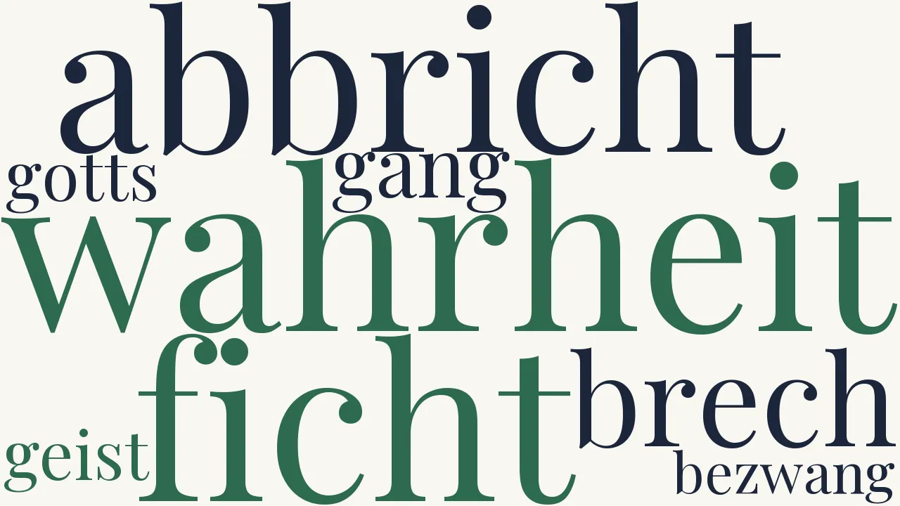 Wortwolke zu Um Wahrheit ich ficht