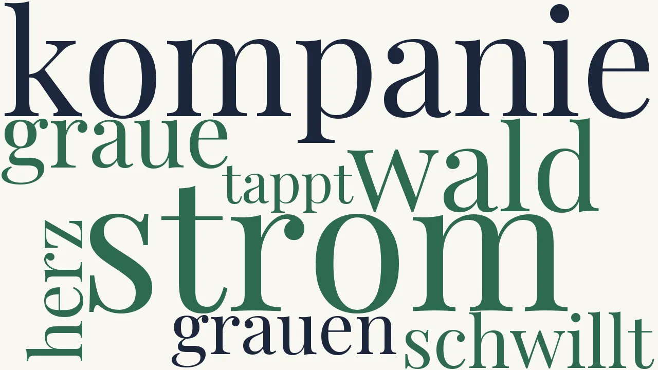 Wortwolke zu Und wieder vor der Kompanie