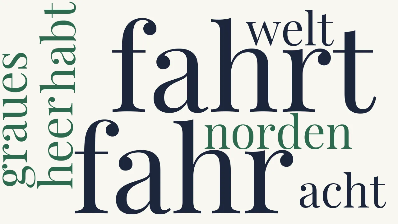 Wortwolke zu Wildgänse rauschen durch die Nacht