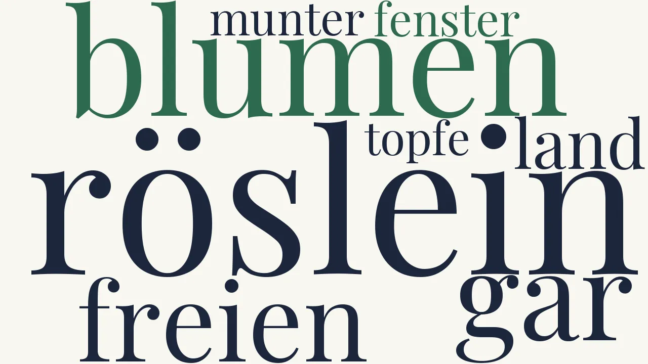 Wortwolke zu Das traurige Röslein