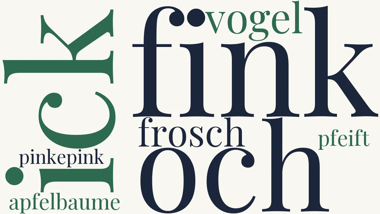 Wortwolke zu Fink und Frosch