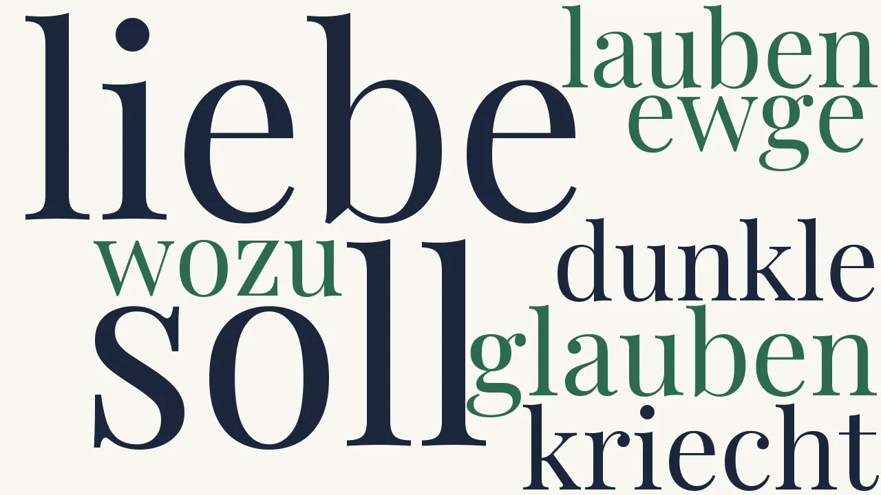 Wortwolke zu Was soll ich nur von eurer Liebe glauben?