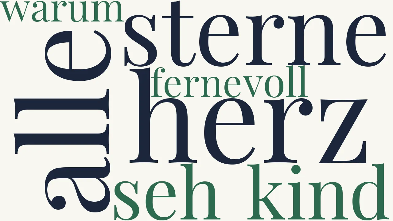 Wortwolke zu Lied der Liebe in die Heimath