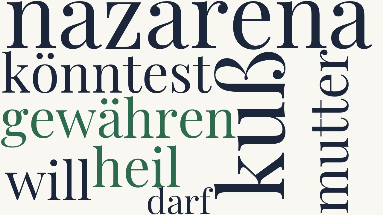 Wortwolke zu Lieder der Nazarena - Drittes Lied