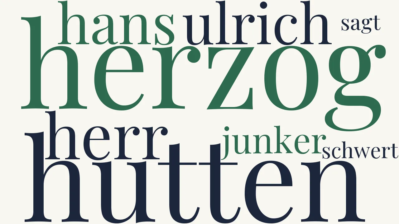 Wortwolke zu Hans Huttens Ende
