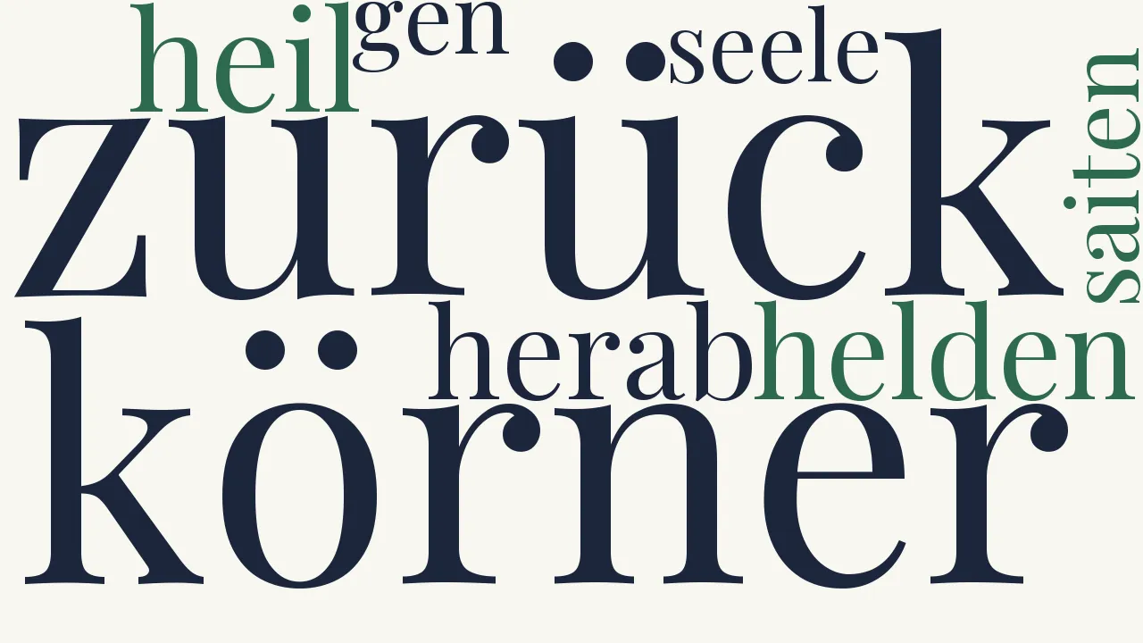Wortwolke zu Körners Todesfeier, 26. Aug. 1822