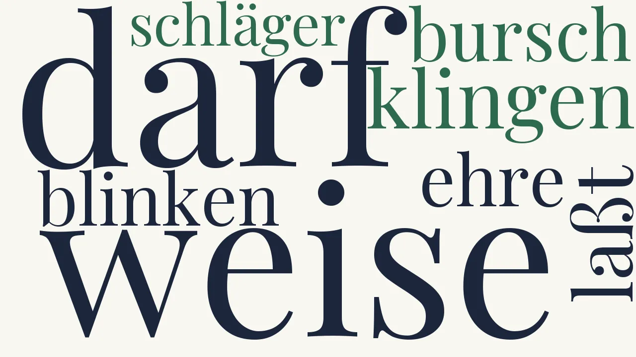Wortwolke zu Schlägerlied