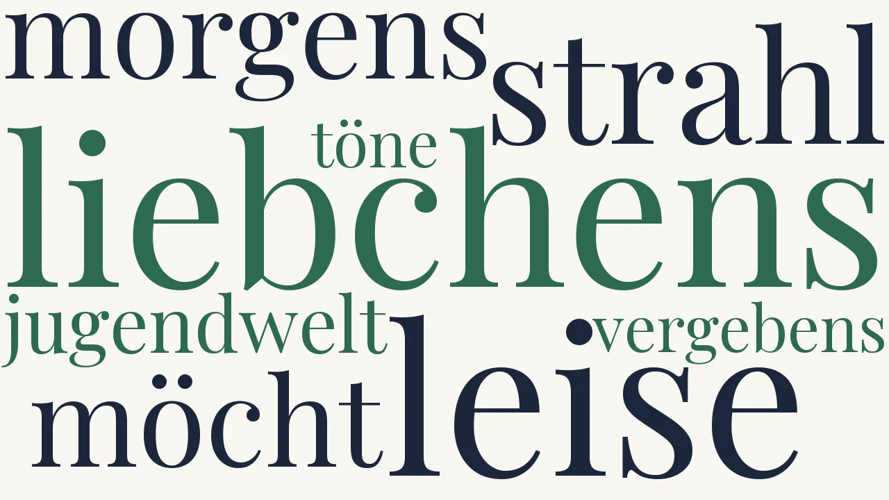 Wortwolke zu Sehnsucht (Lied aus der Ferne)