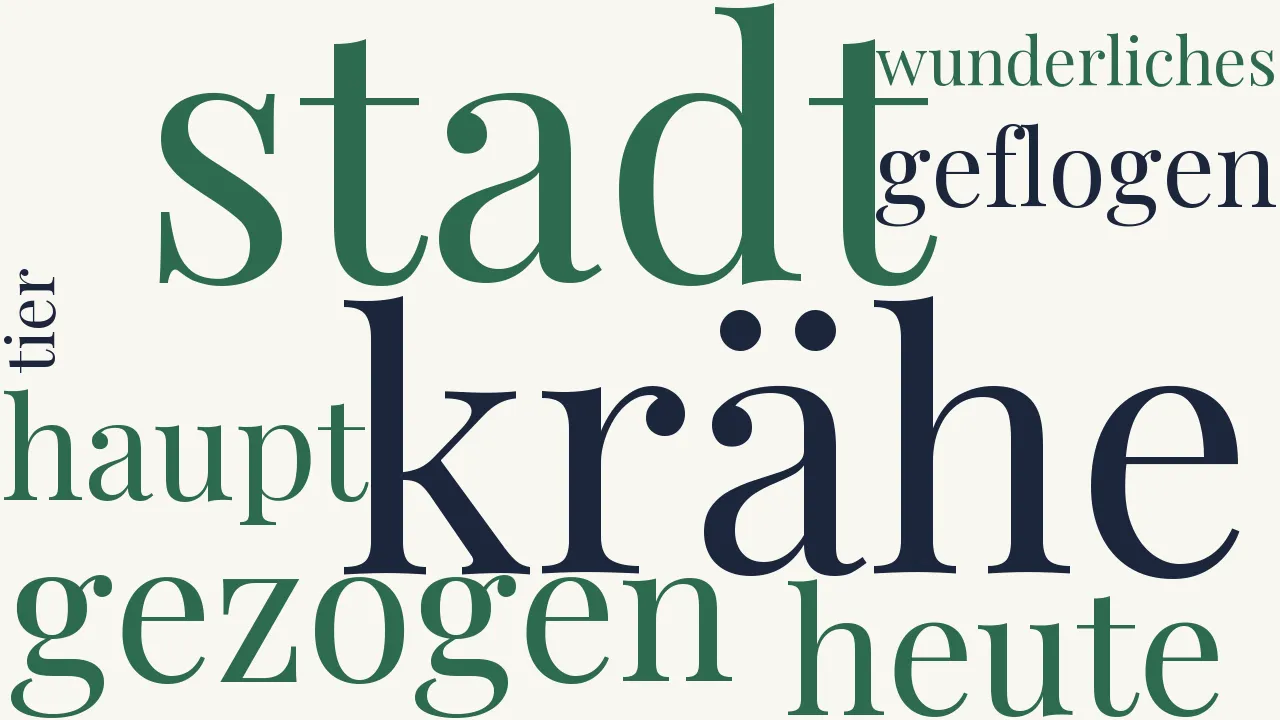 Wortwolke zu Die Krähe