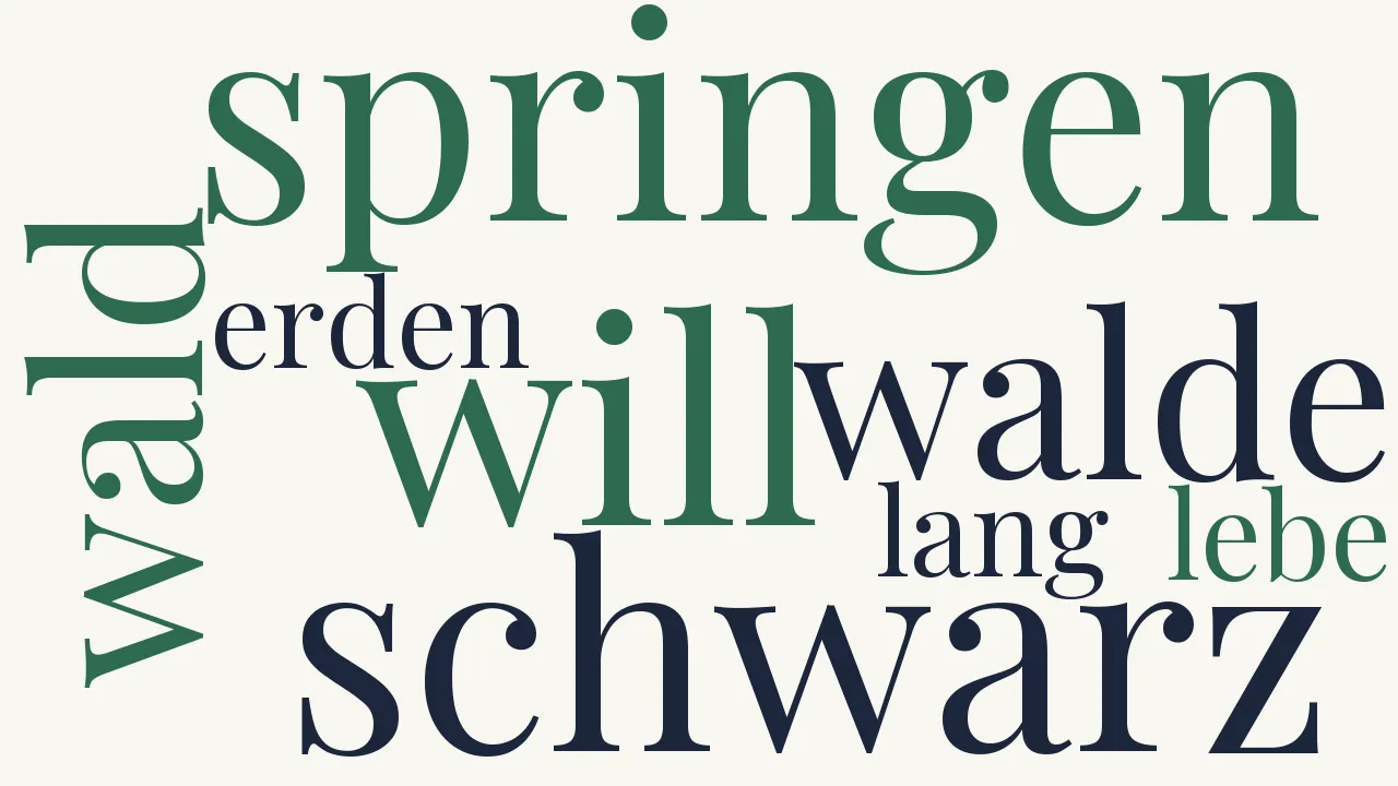Wortwolke zu Jägers Lust