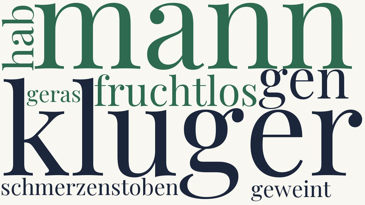 Wortwolke zu Einem Weltling