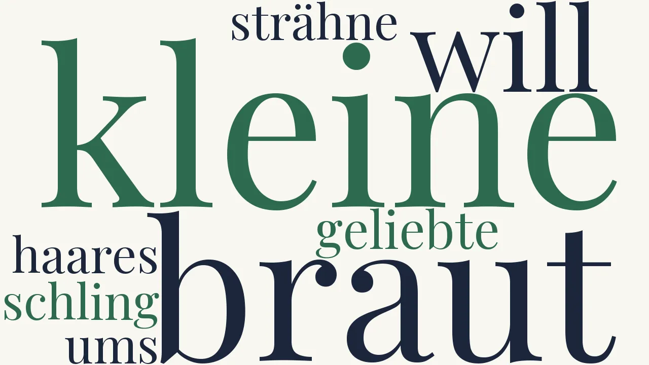 Wortwolke zu Geliebte, kleine Braut!