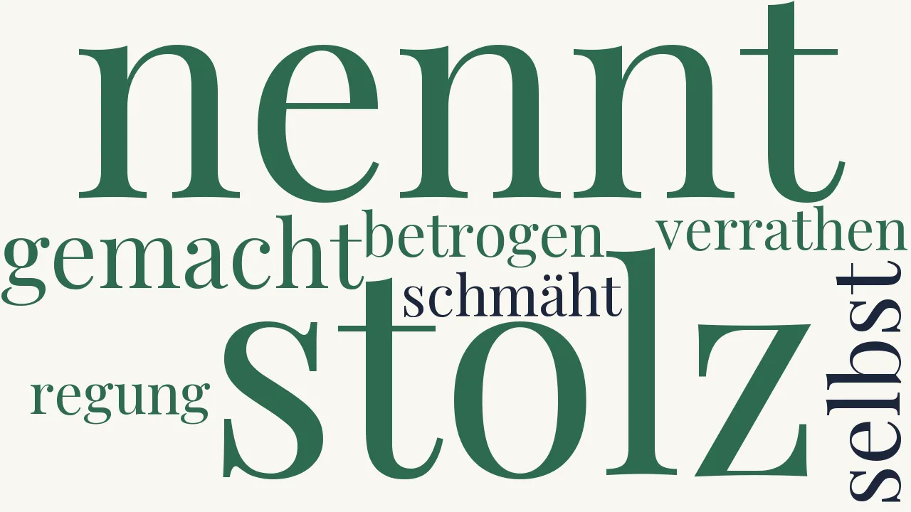 Wortwolke zu Ihr nennt mich stolz?