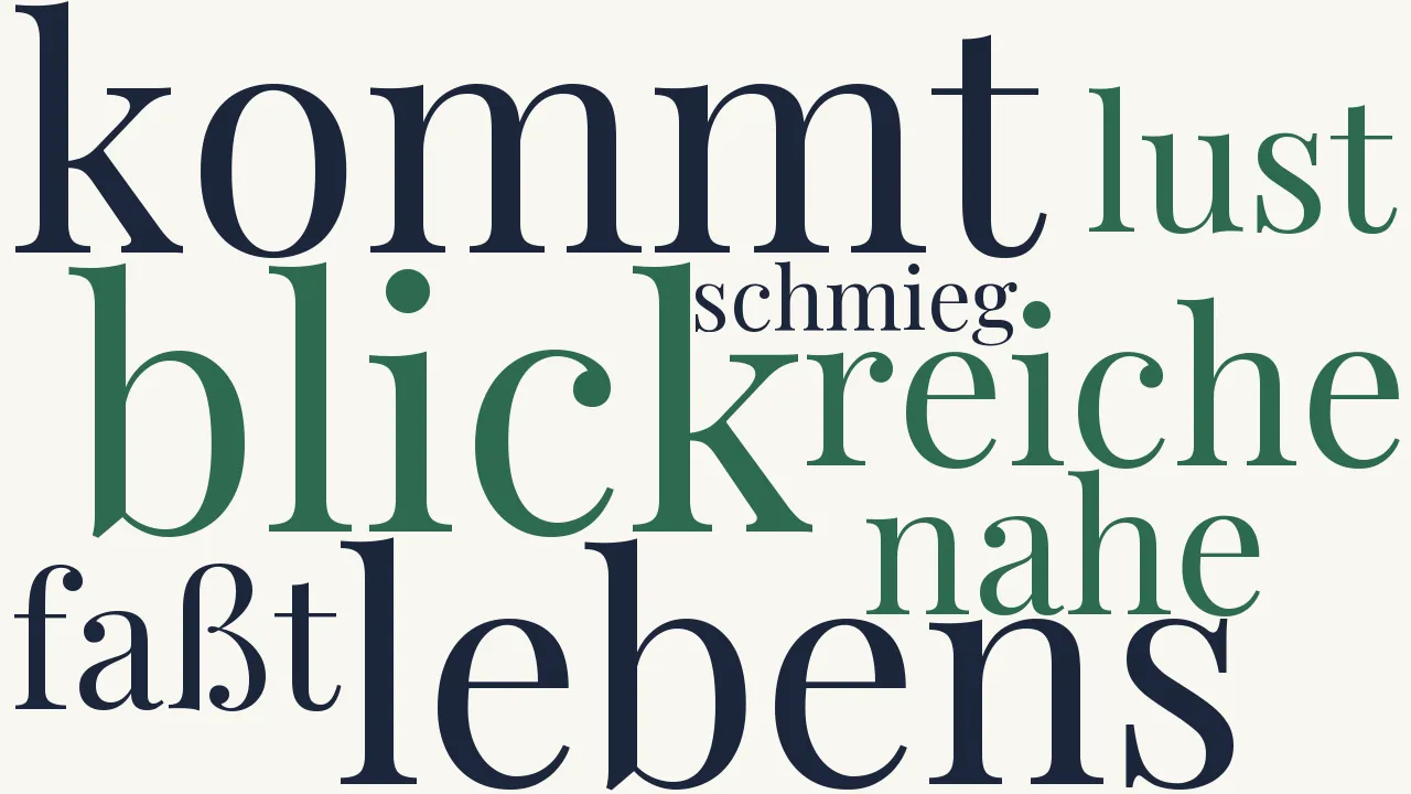 Wortwolke zu Nichts kommt in des Lebens Reiche