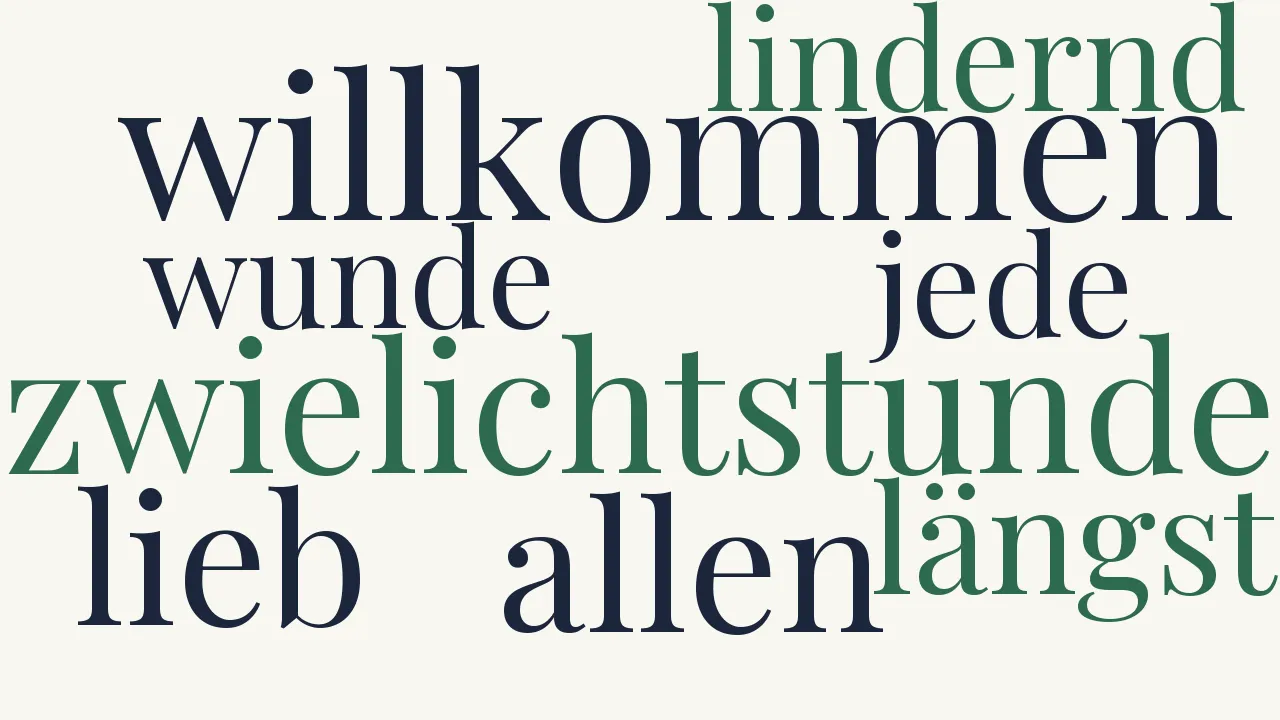 Wortwolke zu Abenddämmerung