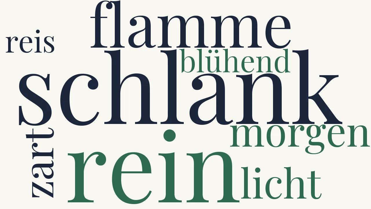 Wortwolke zu Du schlank und rein