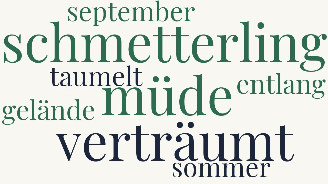 Wortwolke zu Ende