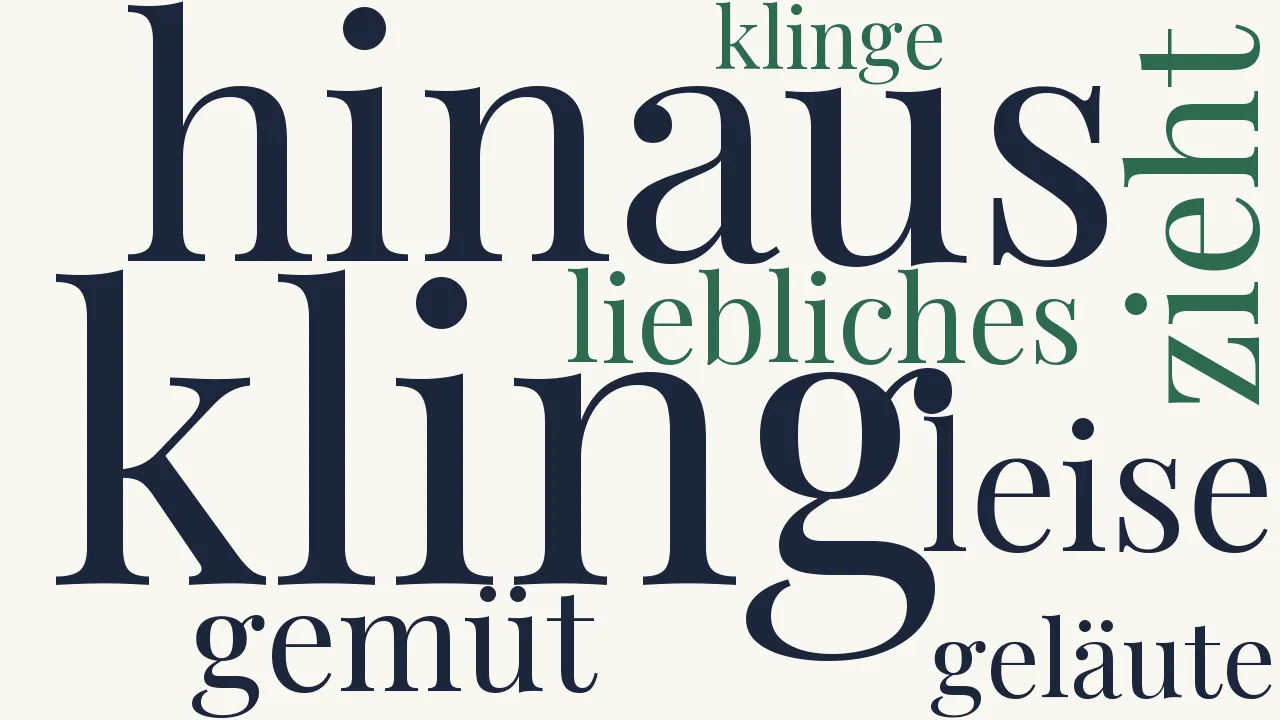 Wortwolke zu Leise zieht durch mein Gemüt...