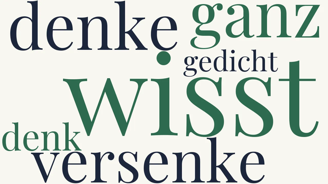 Wortwolke zu O wisst ihr, was ich denke