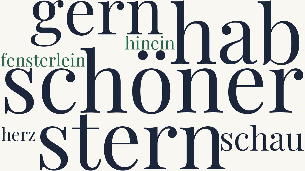 Wortwolke zu Schöner Stern