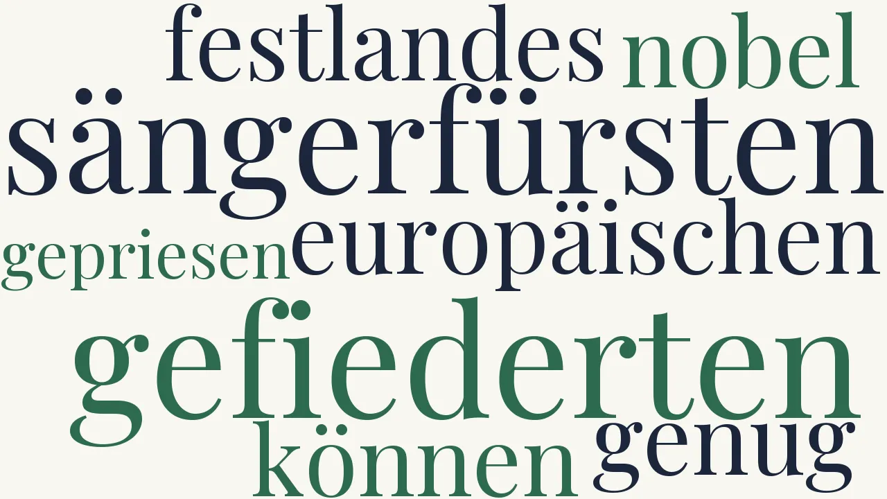 Wortwolke zu Die gefiederten Sängerfürsten