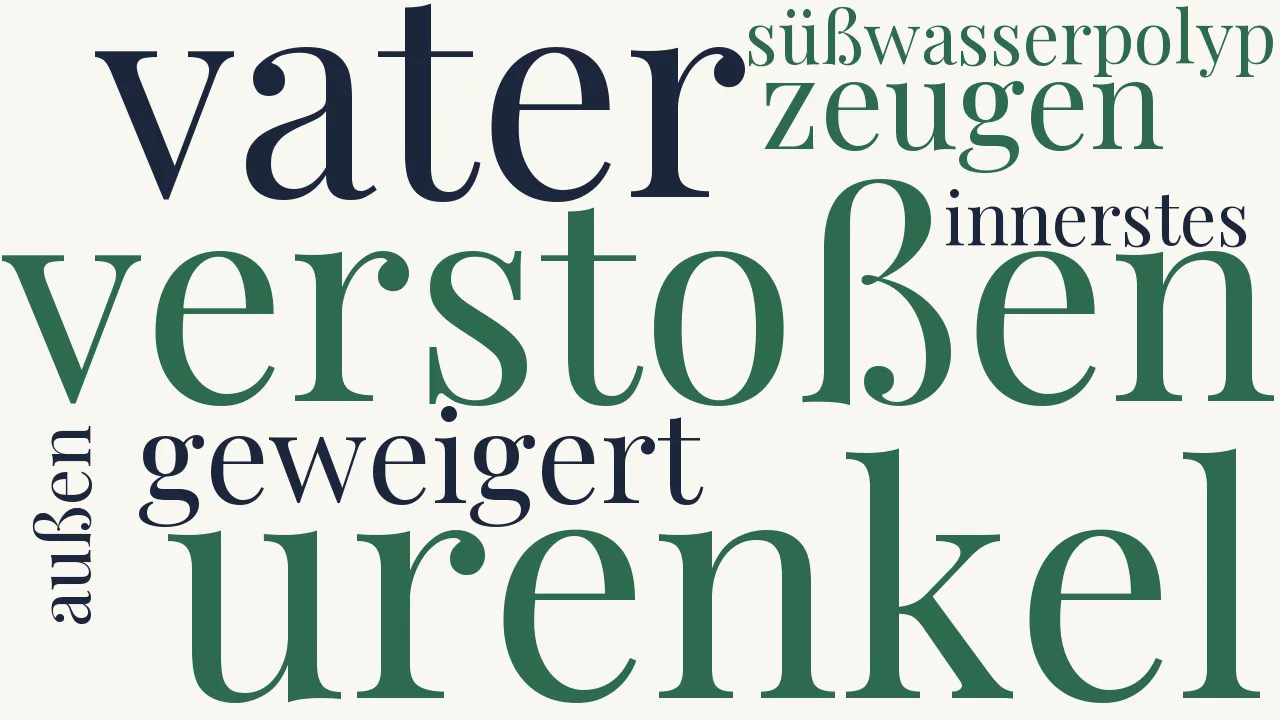 Wortwolke zu Mein Urenkel hat mich verstoßen