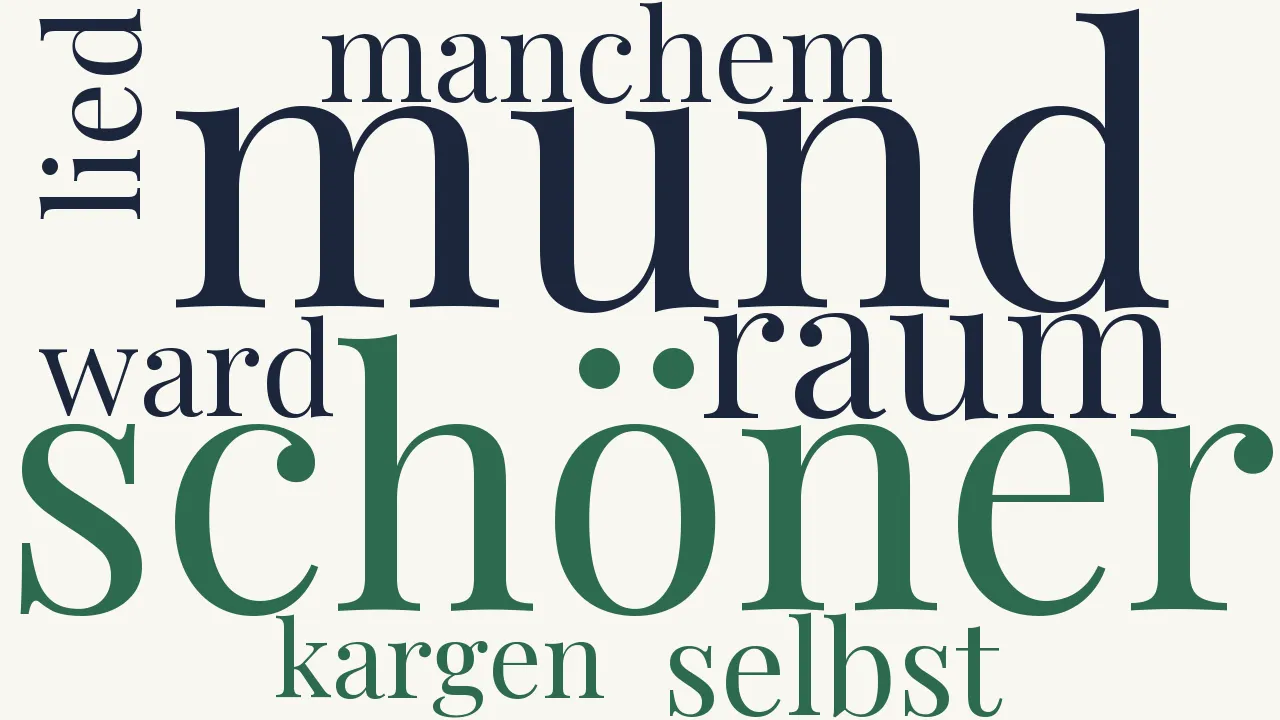 Wortwolke zu Manchem ward ein schöner Lied