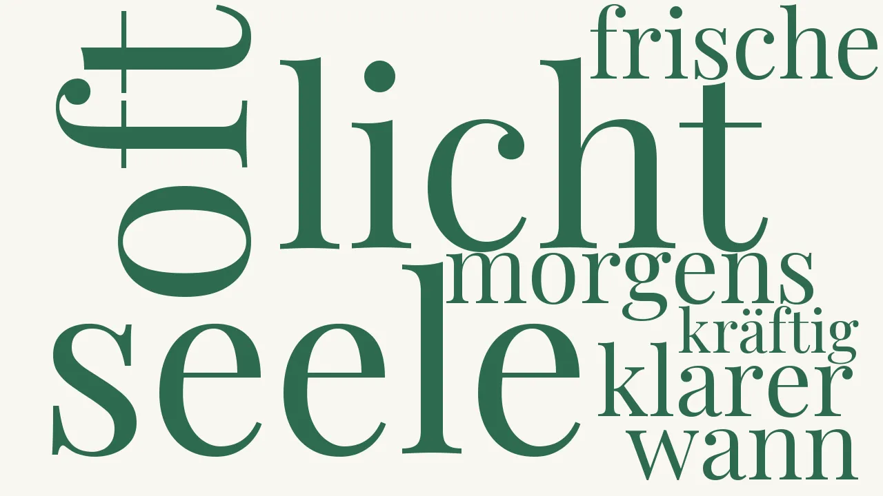 Wortwolke zu Tagesanbruch