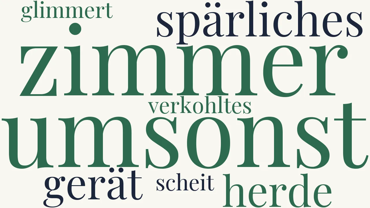 Wortwolke zu Umsonst gelebt