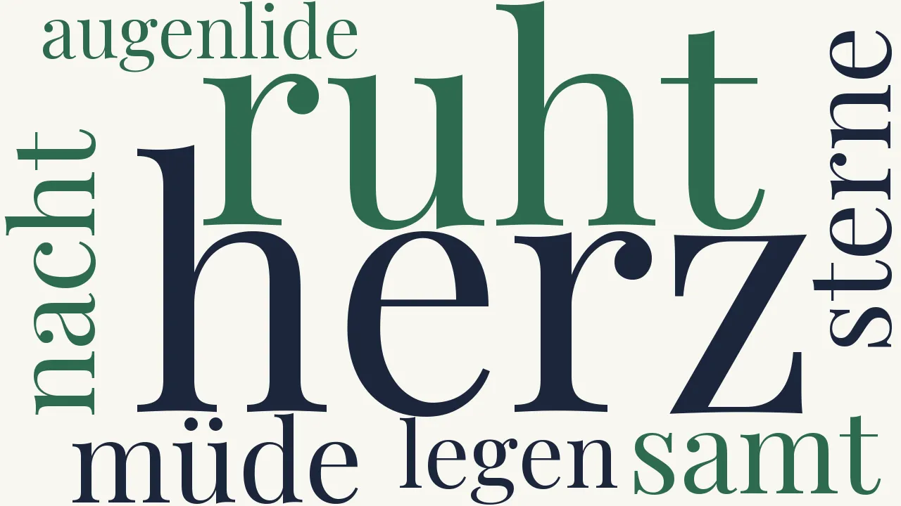 Wortwolke zu Mein Herz ruht müde