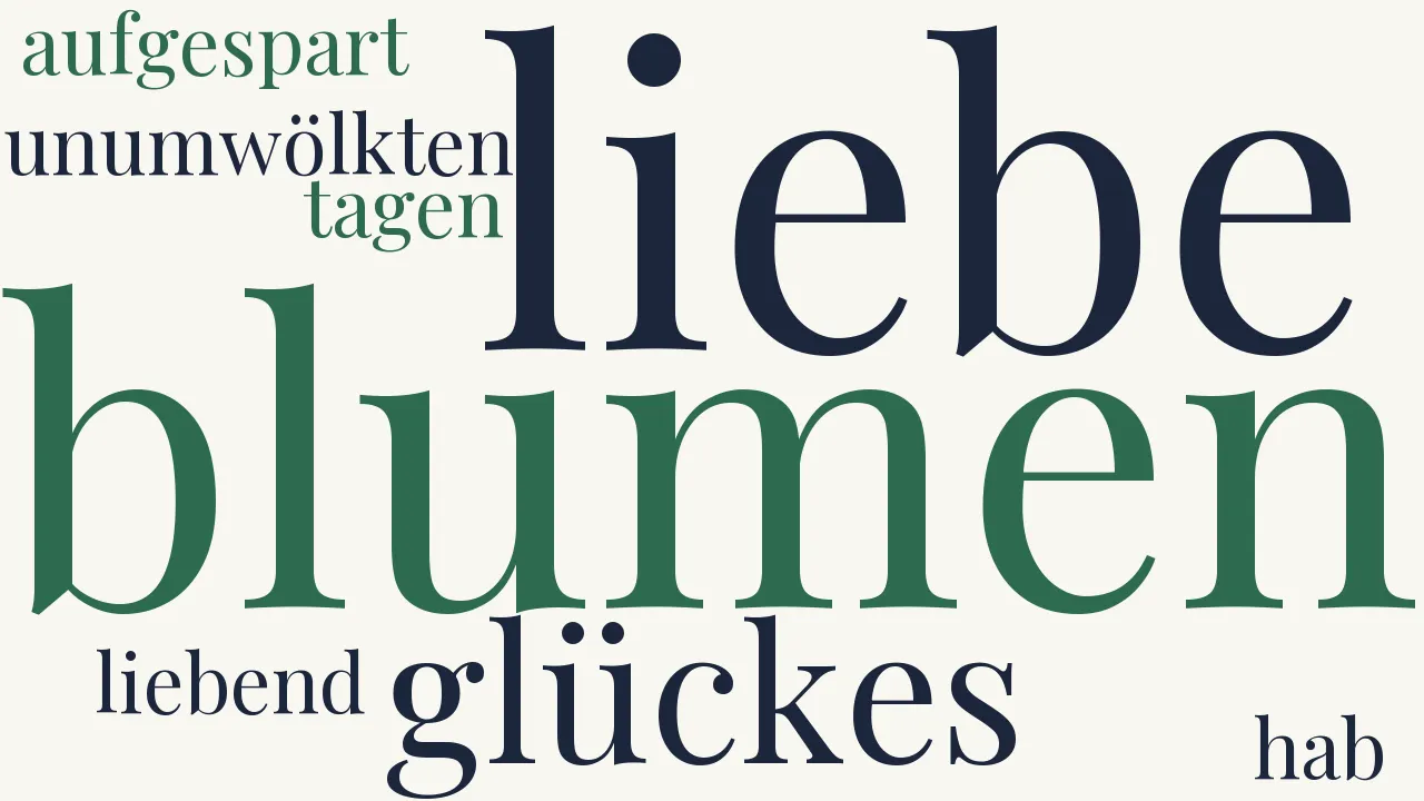 Wortwolke zu Die verwelkten Blumen