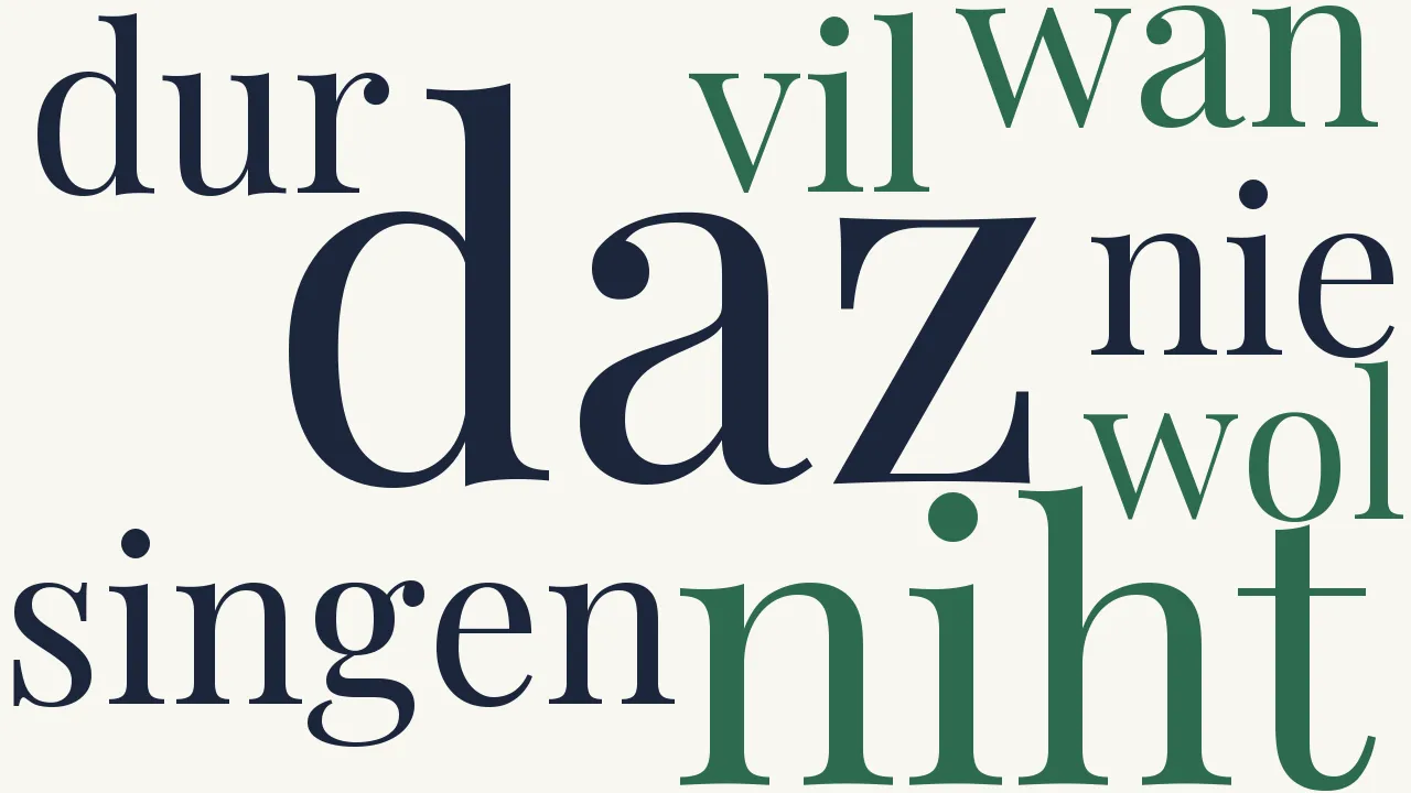 Wortwolke zu VII. Ez ist site der nahtegal