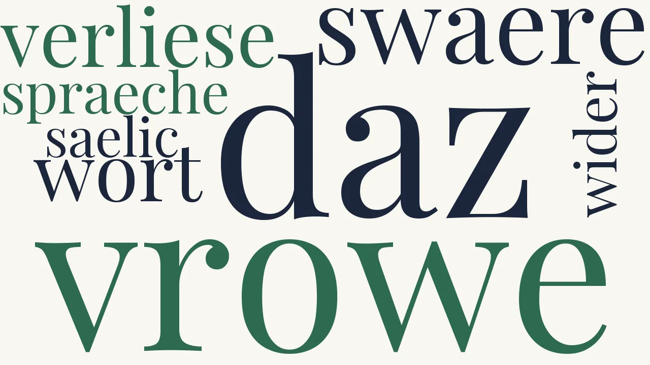Wortwolke zu XX. Vrowe, mîne swaere sich