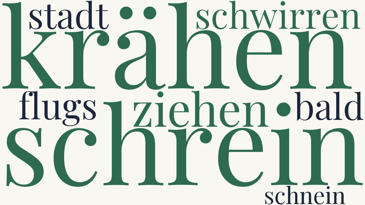 Wortwolke zu I. Vereinsamt