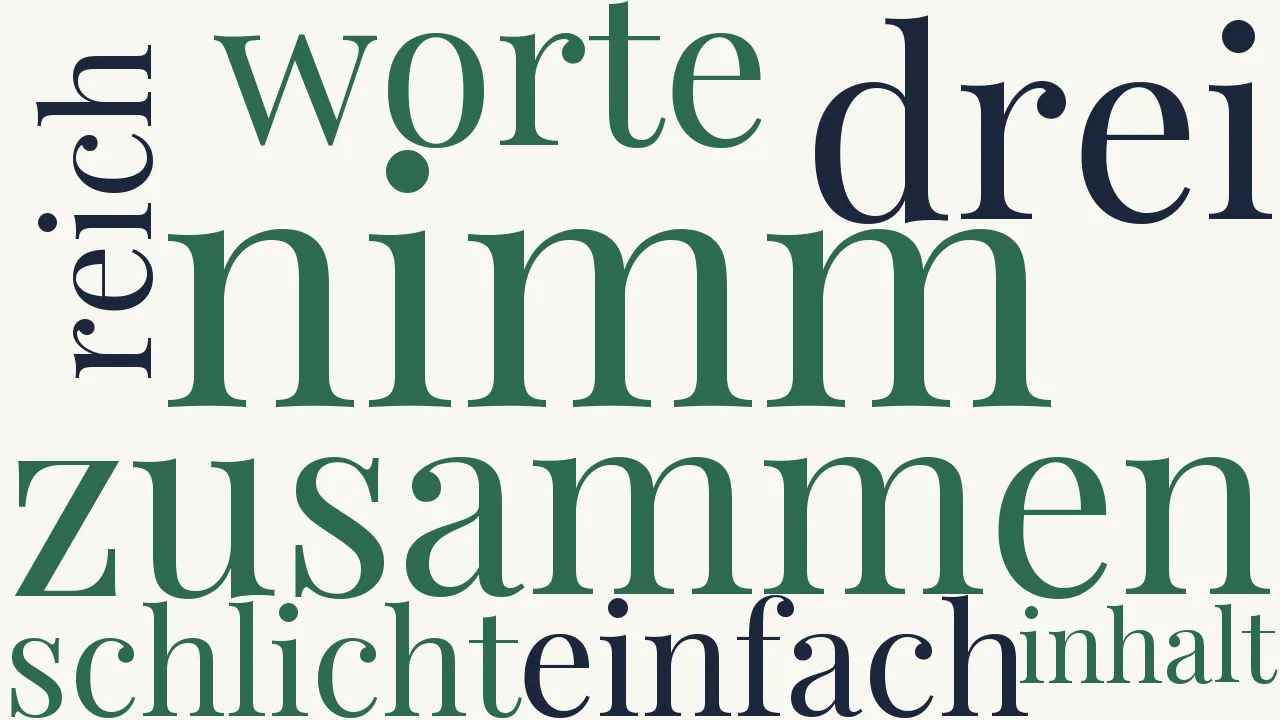 Wortwolke zu Nimm dich zusammen!