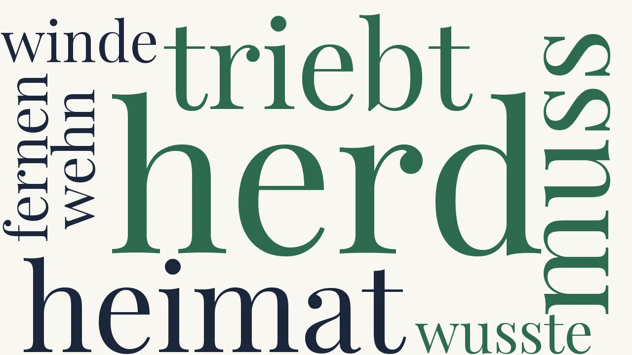 Wortwolke zu Und ob ihr mich von Herd und Heimat triebt