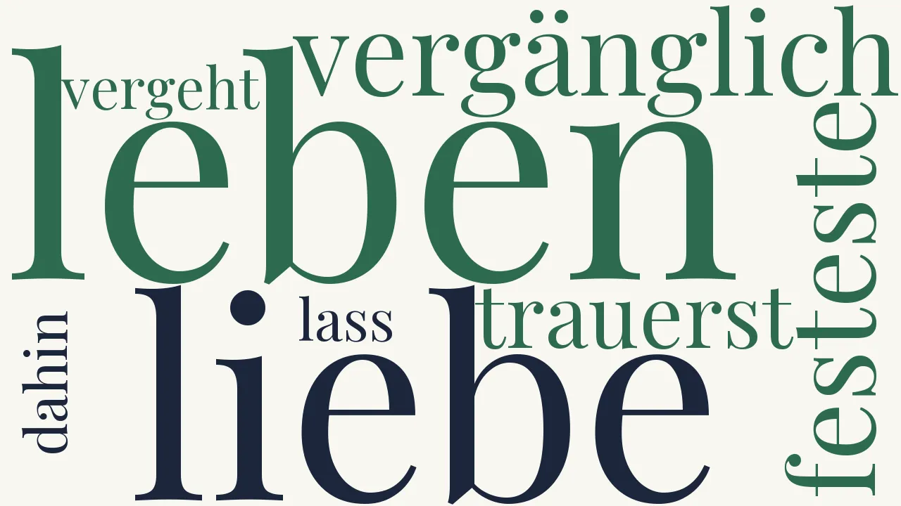 Wortwolke zu Vergänglichkeit