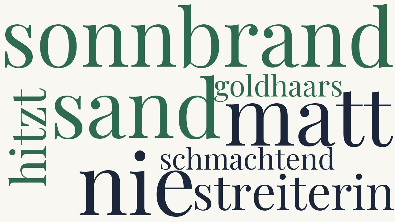 Wortwolke zu Sonnbrand auf Sand