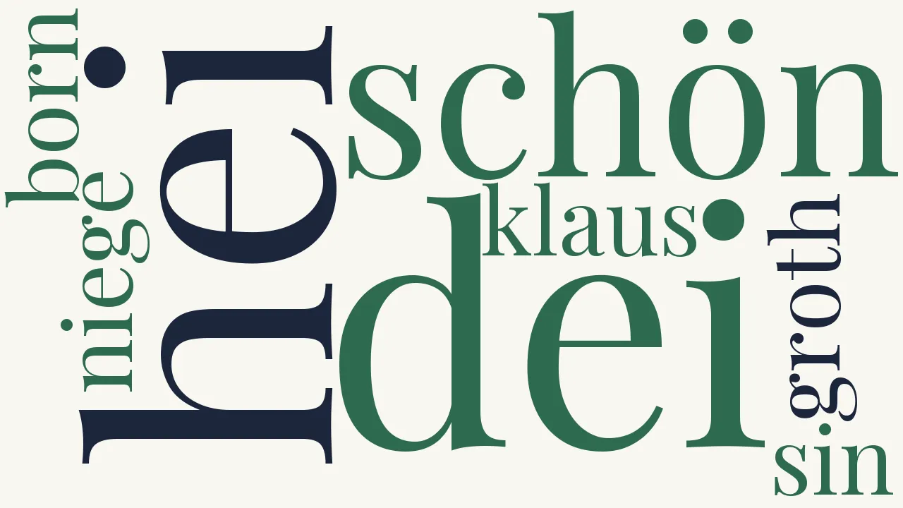 Wortwolke zu Zu Klaus Groths 70. Geburtstag