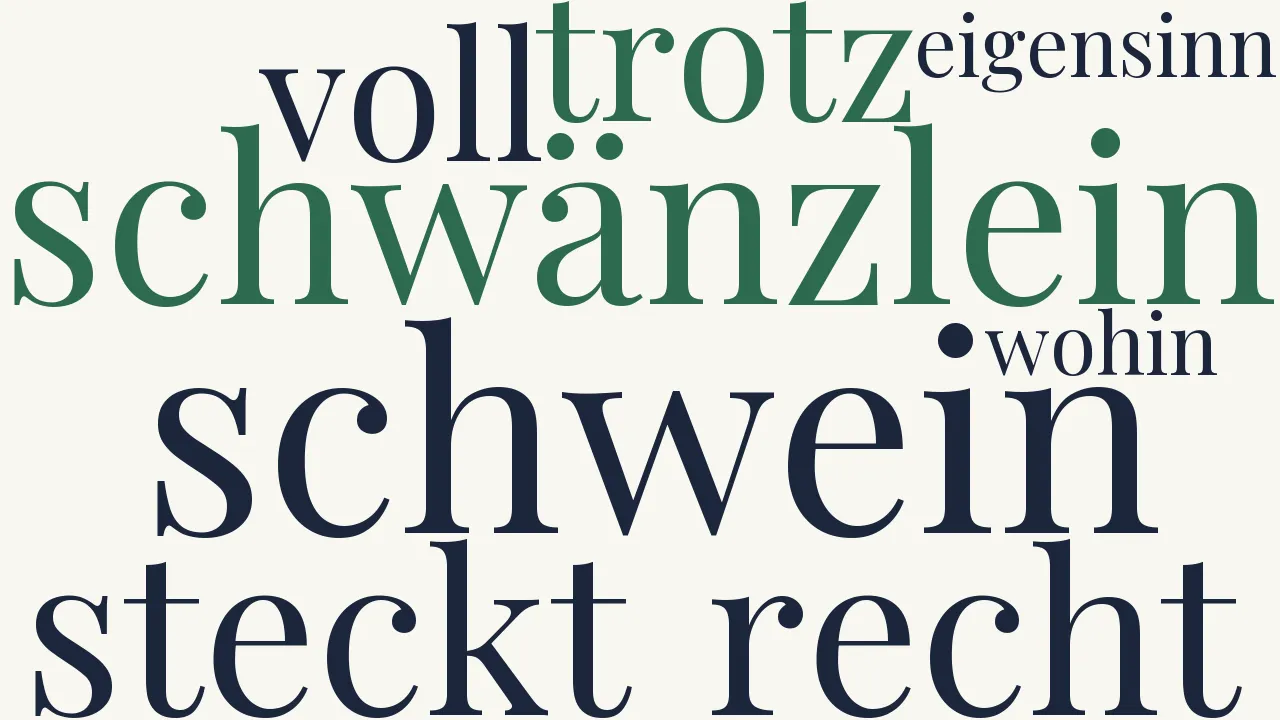 Wortwolke zu Das eigensinnige Schwein
