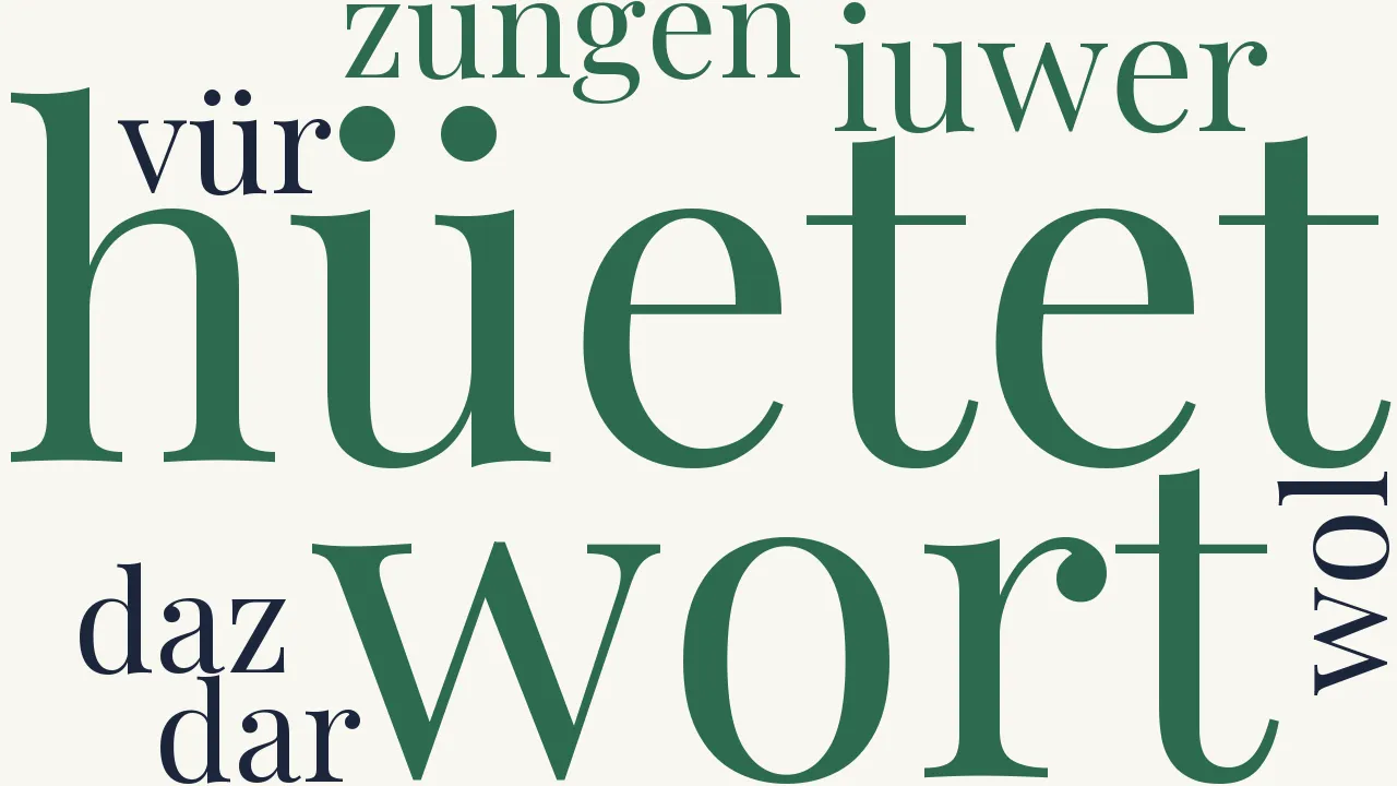Wortwolke zu Nieman kann mit gerten