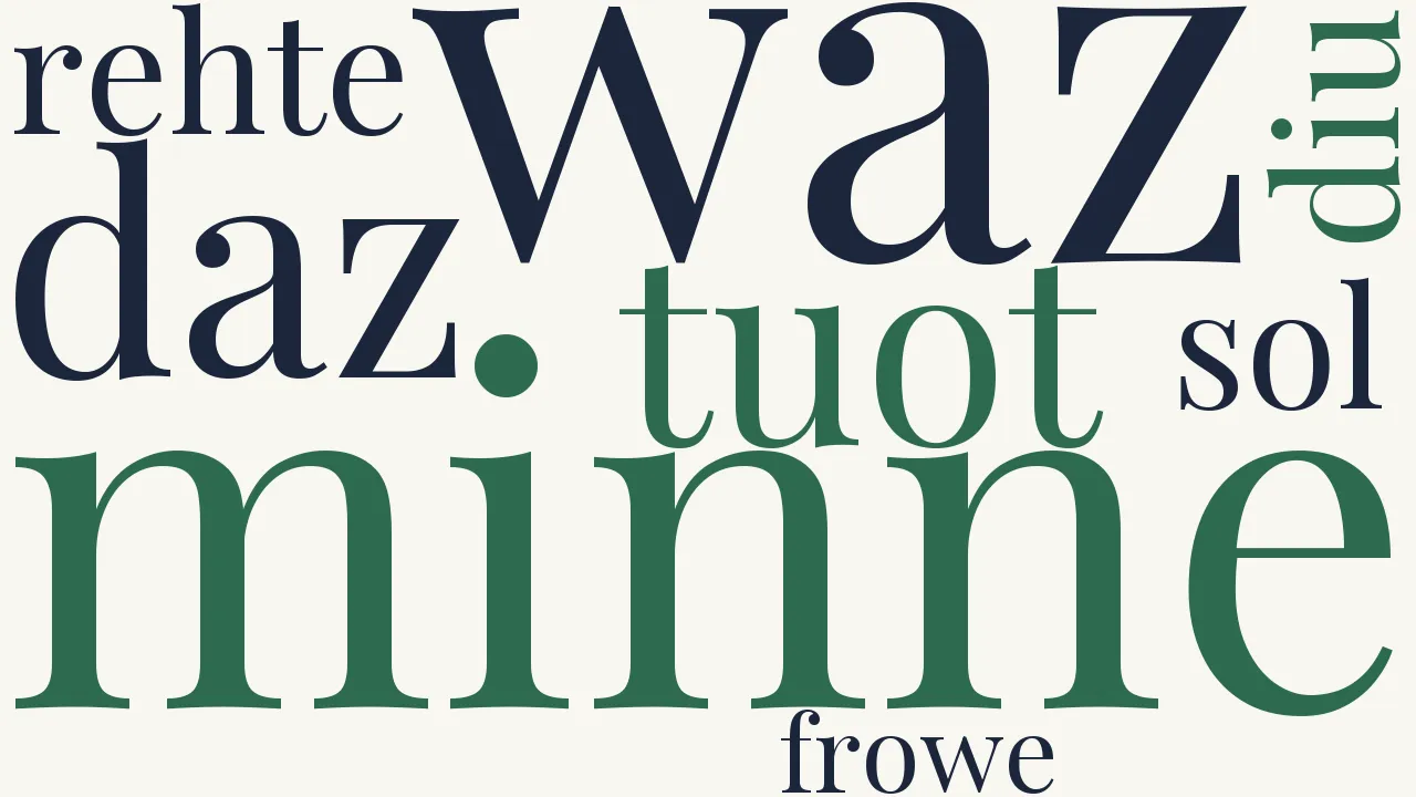 Wortwolke zu Saget mir ieman, waz ist minne?