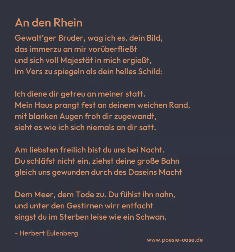 Gedicht: An den Rhein von Herbert Eulenberg