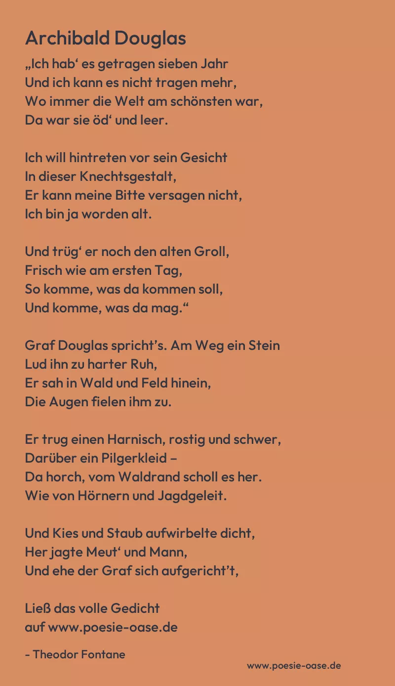 Gedicht: Archibald Douglas von Theodor Fontane