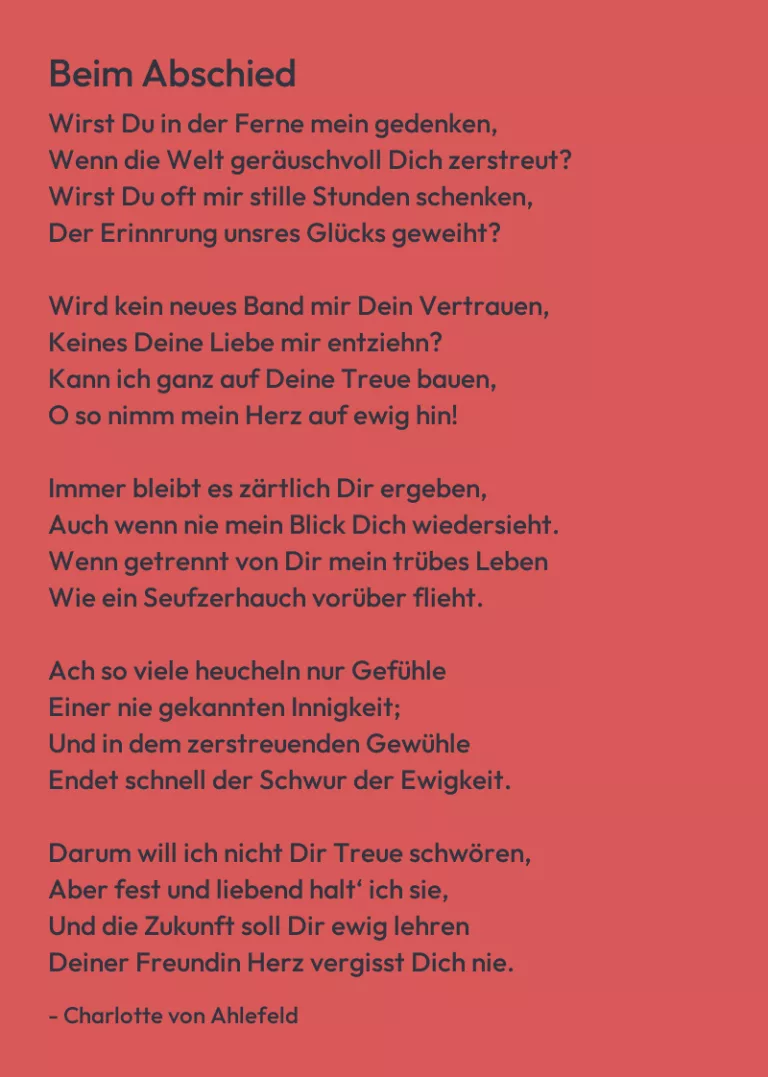 Beim Abschied